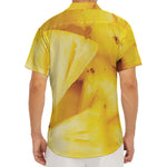 Yellow Pineapple Pieces Print Men's Deep V-Neck Shirt