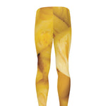 Yellow Pineapple Pieces Print Men's leggings
