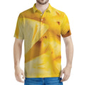 Yellow Pineapple Pieces Print Men's Polo Shirt