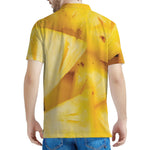 Yellow Pineapple Pieces Print Men's Polo Shirt