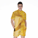 Yellow Pineapple Pieces Print Men's Rompers