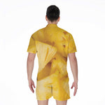 Yellow Pineapple Pieces Print Men's Rompers