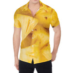 Yellow Pineapple Pieces Print Men's Shirt