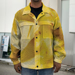 Yellow Pineapple Pieces Print Men's Shirt Jacket