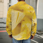 Yellow Pineapple Pieces Print Men's Shirt Jacket