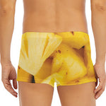 Yellow Pineapple Pieces Print Men's Short Boxer Briefs