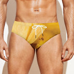 Yellow Pineapple Pieces Print Men's Swim Briefs