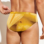 Yellow Pineapple Pieces Print Men's Swim Briefs