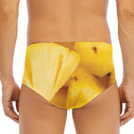 Yellow Pineapple Pieces Print Men's Triangle Swim Briefs