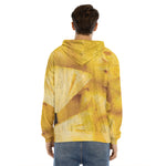 Yellow Pineapple Pieces Print Men's Velvet Pullover Hoodie