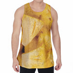 Yellow Pineapple Pieces Print Men's Velvet Tank Top