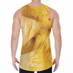 Yellow Pineapple Pieces Print Men's Velvet Tank Top