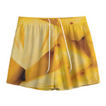 Yellow Pineapple Pieces Print Mesh Shorts