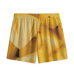 Yellow Pineapple Pieces Print Mesh Shorts