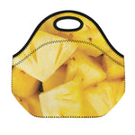 Yellow Pineapple Pieces Print Neoprene Lunch Bag