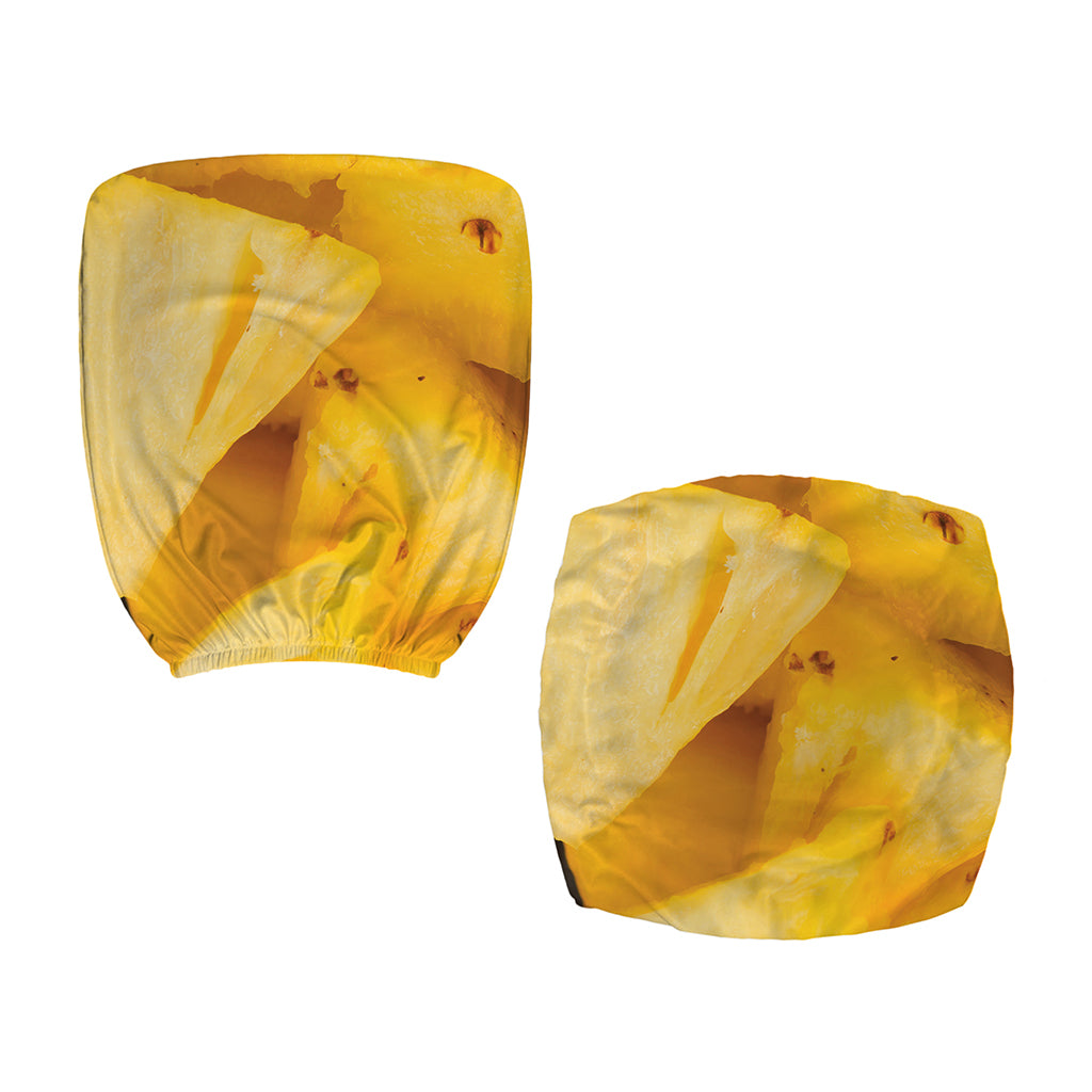 Yellow Pineapple Pieces Print Office Chair Cover