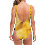 Yellow Pineapple Pieces Print One Piece Swimsuit