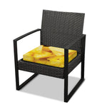 Yellow Pineapple Pieces Print Outdoor Seat Cushion Cover