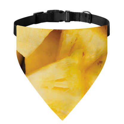 Yellow Pineapple Pieces Print Over The Collar Dog Bandana