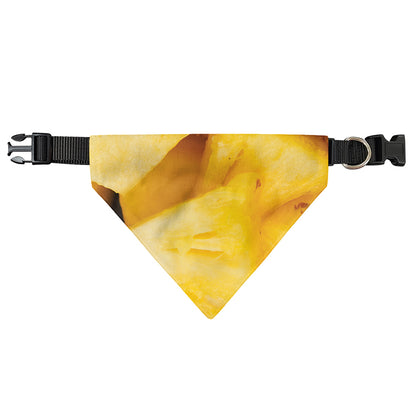 Yellow Pineapple Pieces Print Over The Collar Dog Bandana