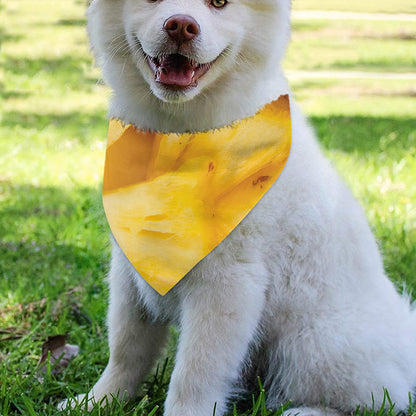 Yellow Pineapple Pieces Print Over The Collar Dog Bandana