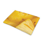 Yellow Pineapple Pieces Print Pet Cooling Mat Cover