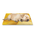 Yellow Pineapple Pieces Print Pet Cooling Mat Cover