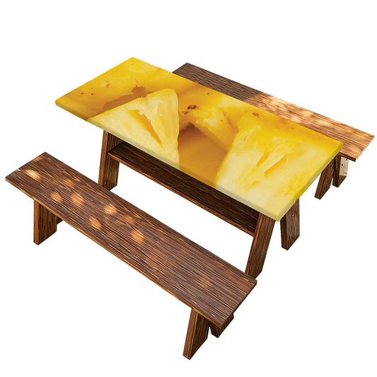 Yellow Pineapple Pieces Print Picnic Table Cover