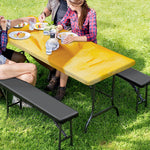 Yellow Pineapple Pieces Print Picnic Table Cover