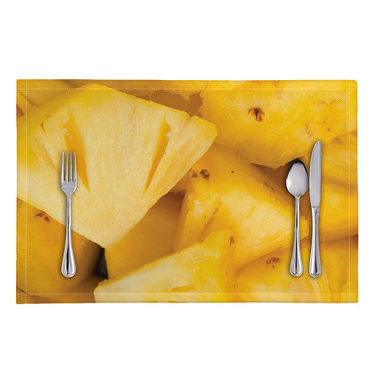 Yellow Pineapple Pieces Print Placemat