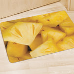 Yellow Pineapple Pieces Print Polyester Doormat
