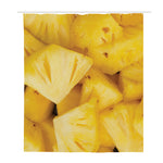 Yellow Pineapple Pieces Print Polyester Shower Curtain