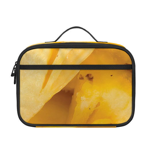 Yellow Pineapple Pieces Print Portable Lunch Bag