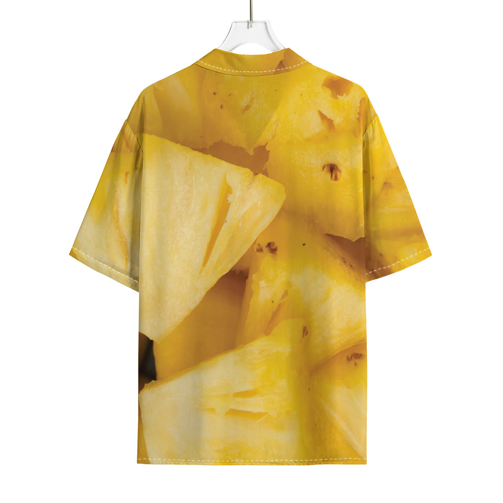 Yellow Pineapple Pieces Print Rayon Hawaiian Shirt