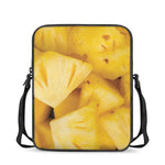 Yellow Pineapple Pieces Print Rectangular Crossbody Bag