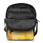 Yellow Pineapple Pieces Print Rectangular Crossbody Bag