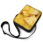 Yellow Pineapple Pieces Print Rectangular Crossbody Bag