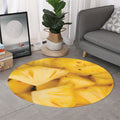 Yellow Pineapple Pieces Print Round Rug