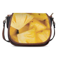 Yellow Pineapple Pieces Print Saddle Bag