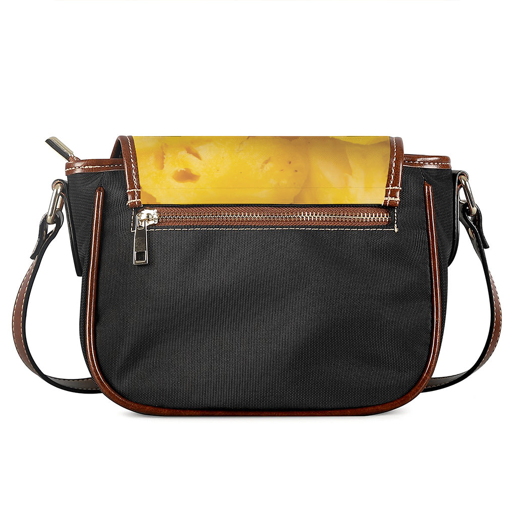 Yellow Pineapple Pieces Print Saddle Bag