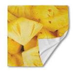 Yellow Pineapple Pieces Print Silk Bandana