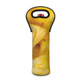 Yellow Pineapple Pieces Print Single Neoprene Wine Tote