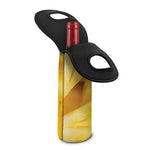 Yellow Pineapple Pieces Print Single Neoprene Wine Tote
