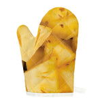 Yellow Pineapple Pieces Print Single Oven Mitt