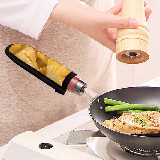 Yellow Pineapple Pieces Print Skillet Handle Cover