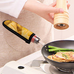 Yellow Pineapple Pieces Print Skillet Handle Cover
