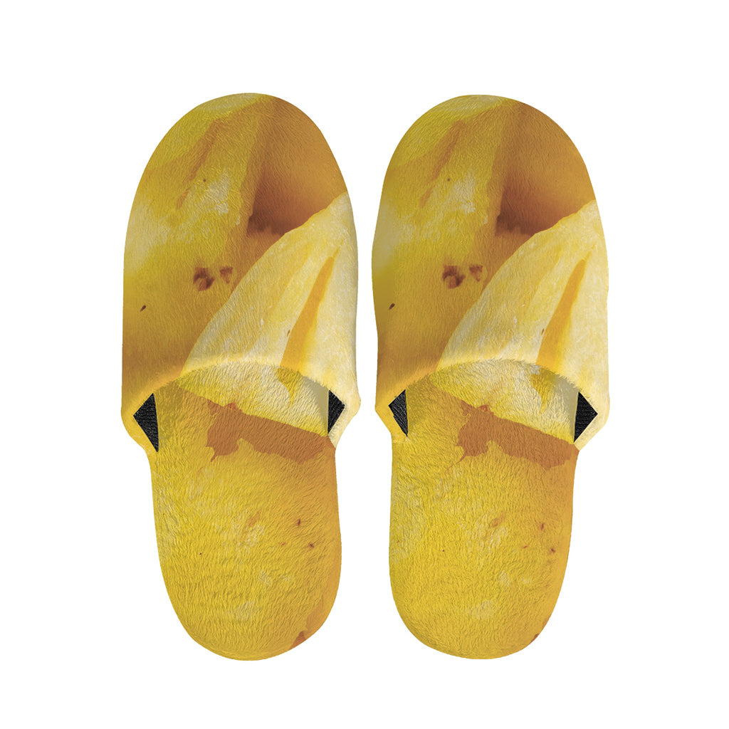 Yellow Pineapple Pieces Print Slippers
