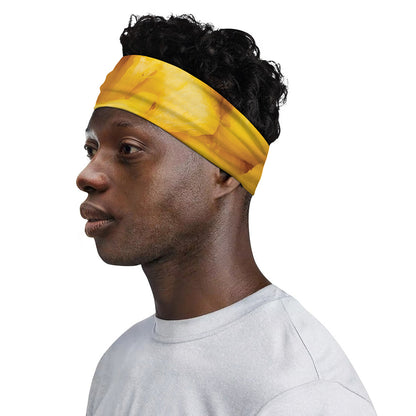 Yellow Pineapple Pieces Print Sports Headband
