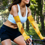 Yellow Pineapple Pieces Print Sun Protection Arm Sleeves