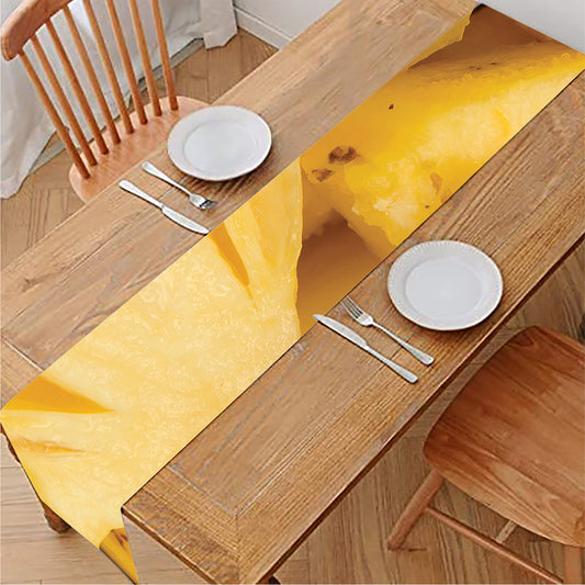 Yellow Pineapple Pieces Print Table Runner